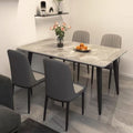 Rock slab dining table and chair combination for homesmall apartment matte thickened dining table modern casualaccessible luxury glossy table