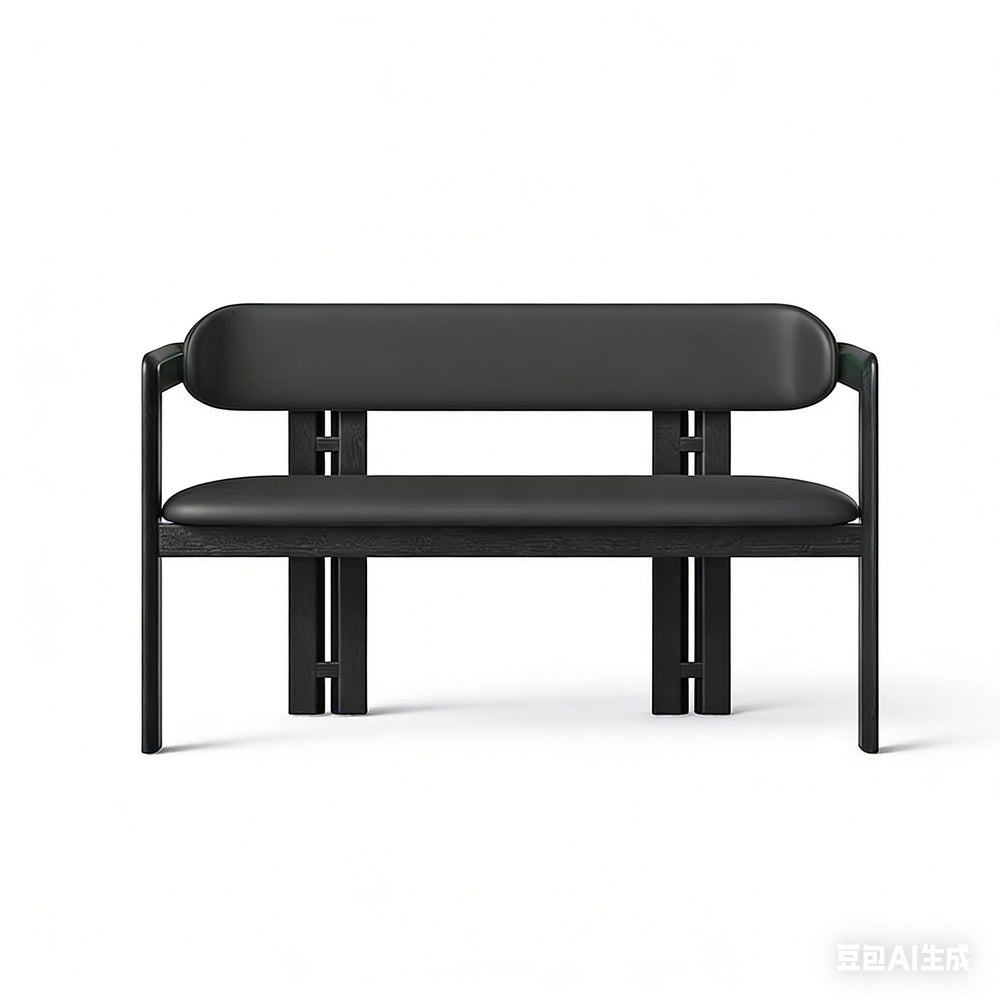 Medieval style solid wood bench for home stool bed end stool backrest bench soft bench black shoe changing stool