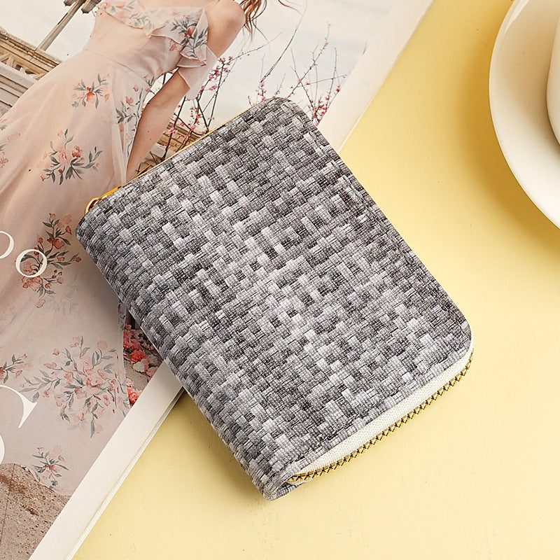 New organ card bag, large capacity, multi-card position, ID card holder, women's anti-theft zipper wallet, fashionable pu card bag.