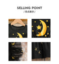Girls' export mesh dress - black flutter sleeve star print round neck sleeveless princess tutu dress