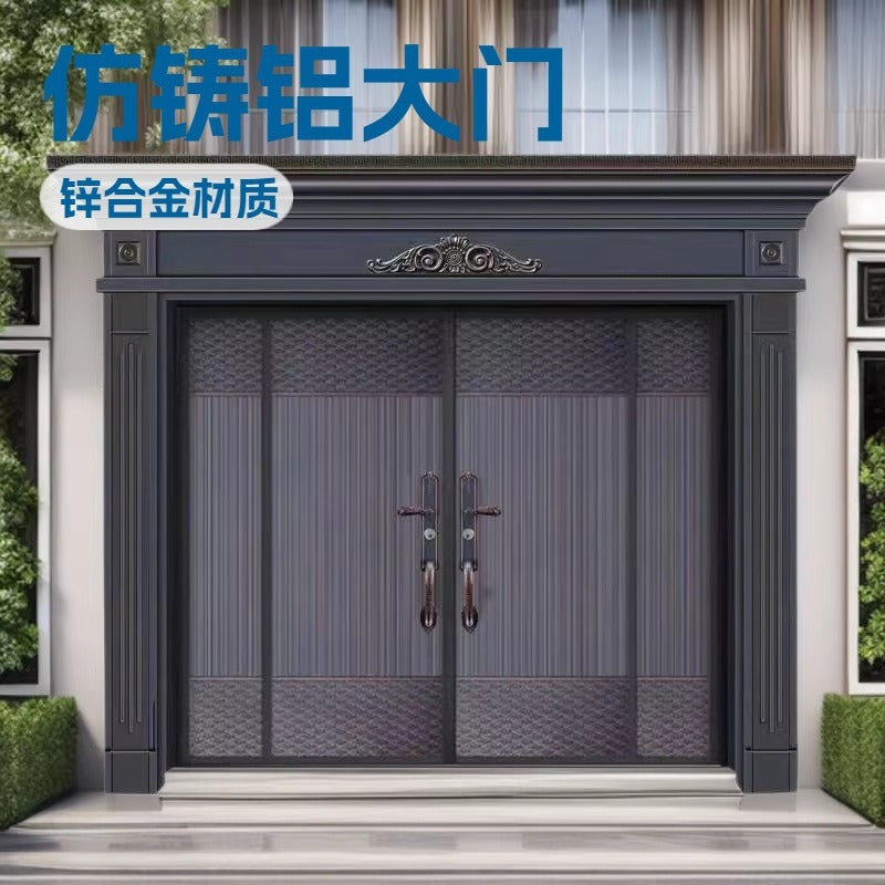Rural self-built house imitation cast aluminum villa door entrance door zinc alloy double door anti-theft entrance door hall door