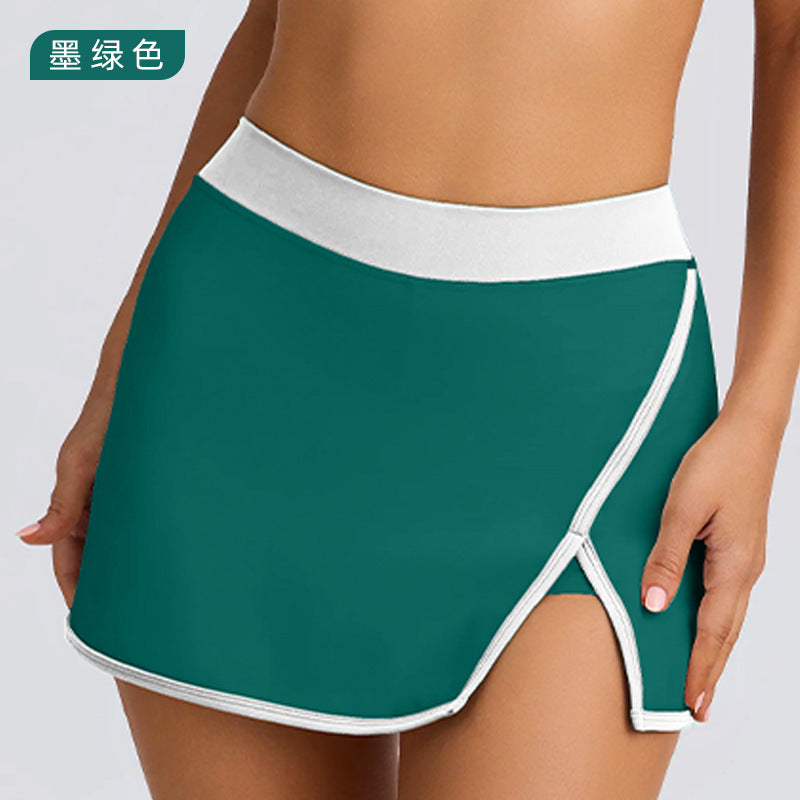 Sexy fitness running outdoor halter sports bra vest camisole yoga tennis skirt set for women