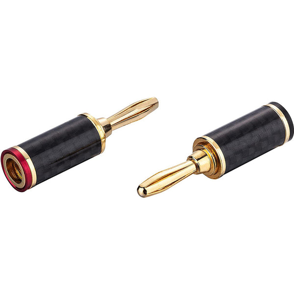 Banana head socket 4MM gold-plated solder-free audio speaker, power amplifier plug, speaker cable connector, red circle, black