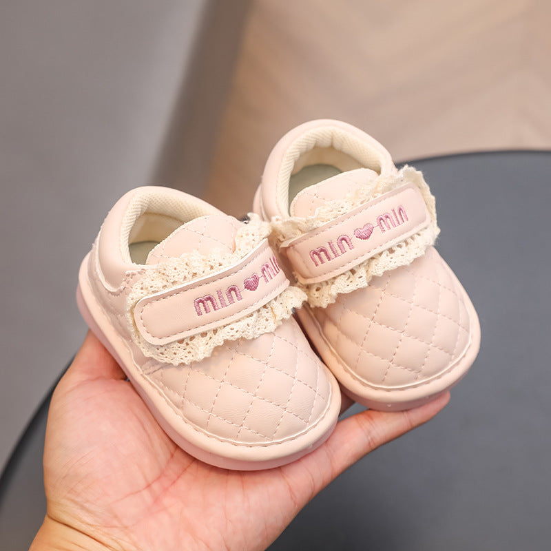 spring/autumn first walker shoes for baby girls, soft sole, 6-12 months, infant single shoes, new baby girl shoes