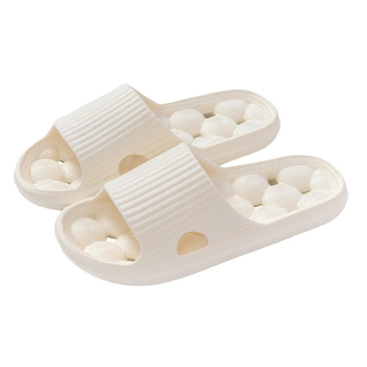 New non-slip home slippers - all-season bath slippers for men and women, soft sole hollow-out design, couple's bathroom drain slippers for dorms