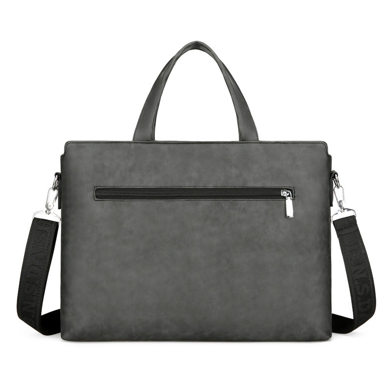 New trendy men's fashion large-capacity pu leather waterproof business briefcase handbag briefcase  wholesale