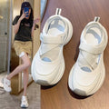 Thick solecasualwhite shoes women's cut out breathable dad shoes women's 2026 summer new outwear running sports sandals