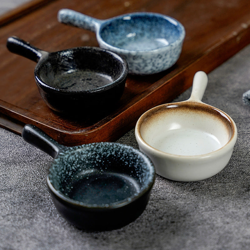 Handle plate for home dipping small plate small dish retrocasual restaurant japanese style small dish dipping plate ceramic
