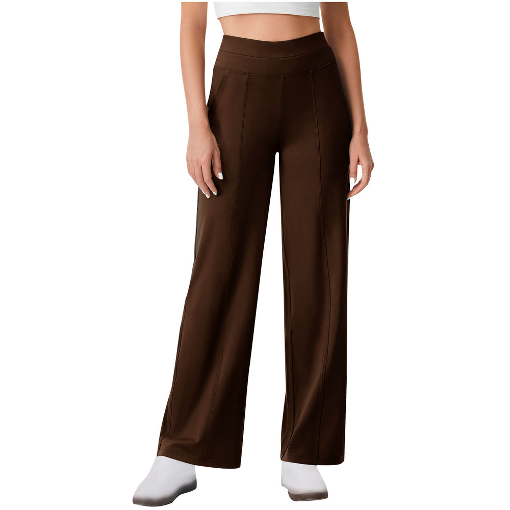 women's solid color high-waisted stretch pocket workout activewear leggings - yoga pants