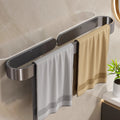 Towel rack without punching bathroom bathroom hanging rack toilet door rear wall hanging rear storage rack towel bar gun gray single pole