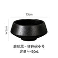 Ins creative ceramic rice bowl black frosted high-leg for home soup bowl restaurant noodle bowl dessert bowl ceramic tableware