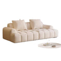 French cream style puff sofa living room modern casual fabric straight row two and three seater small apartment sofa