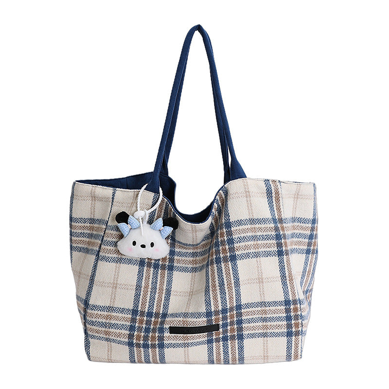 Korean style canvas tote bag - new autumn/winter collection - versatile student backpack/shoulder bag - double-sided casual design - large capacity