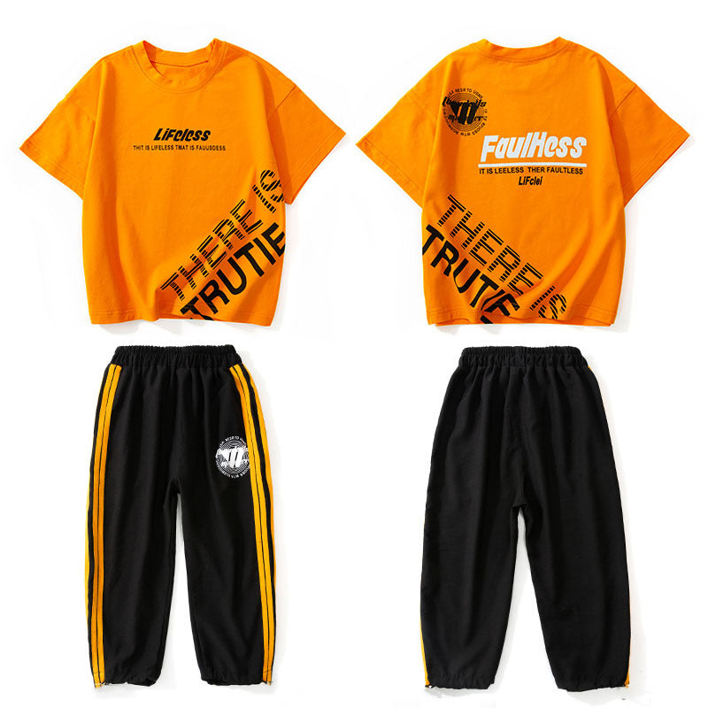 Boys' summer outfit set:  new arrival - stylish korean design for older boys, trendy short-sleeve set for boys