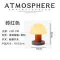 Luxury mushroom table lamp - portable, nordic retro style, decorative ambient light for bedroom, bedside, and desk