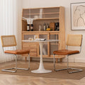 Rattan dining chair - luxury, high-end design with curved backrest - modern minimalist woven rattan chair
