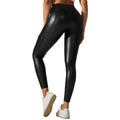 Clearance new arrival cross-border  best selling bright leather patchwork leather pants sexy stretch tight high waist nine-point pants for women