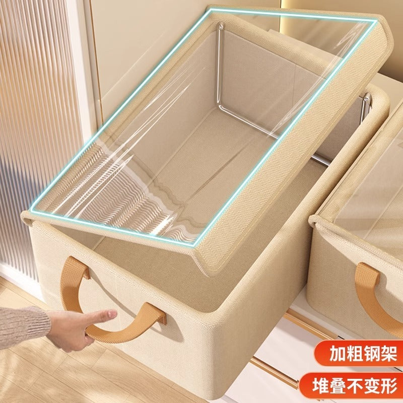 Household foldable steel frame storage box, pants clothing storage box, dormitory sorting clothes and sundries special storage basket