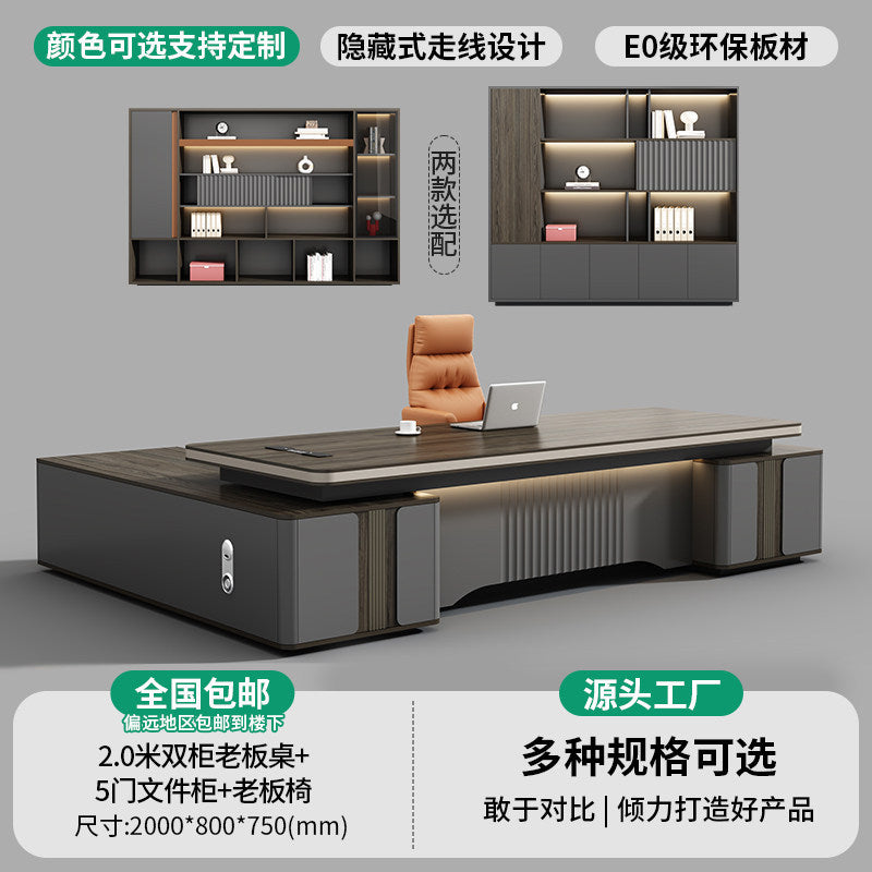 Saint-li executive desk - premium lacquer finish, minimalist chic, luxury ceo office desk and chair set for general managers