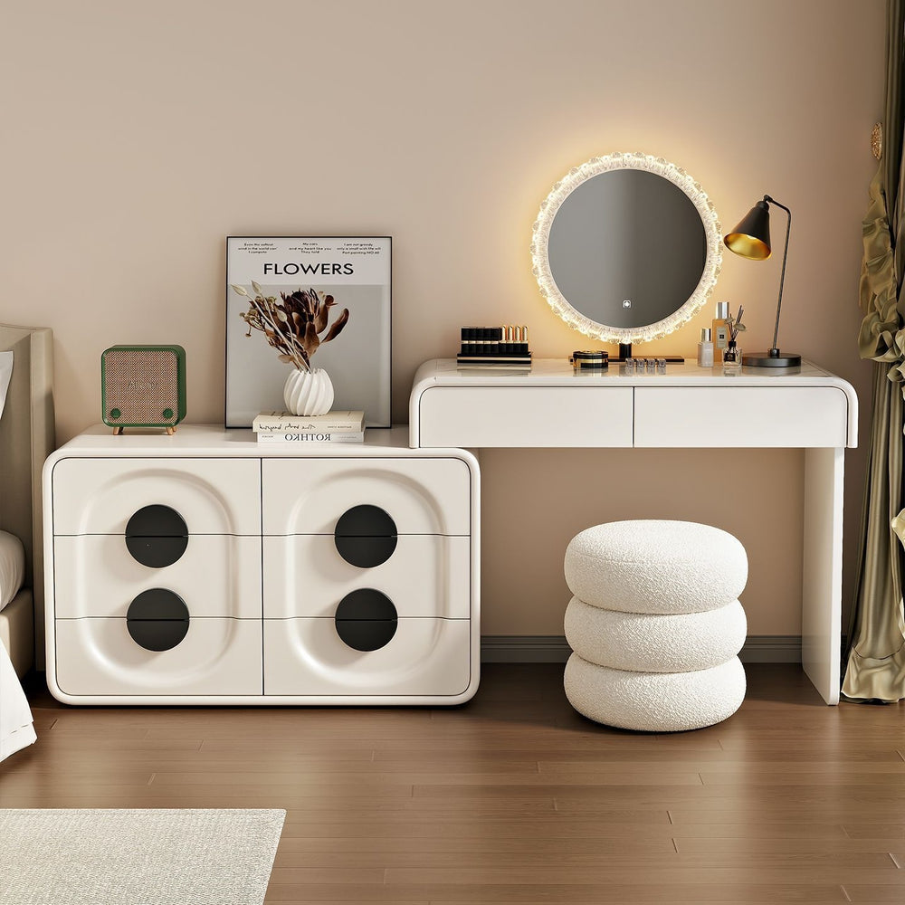 All solid wood new arrival rock slab dressing table bedroom dressing table chest bedside table all-in-one dressing table