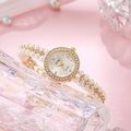 accessible luxury round water drop face pearl bracelet watch fashion handmade beaded gift elegant women's watch wholesale