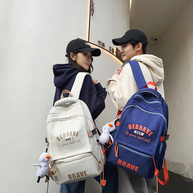 New large-capacity casual backpack, junior high school student schoolbag, fashionable and simple business travel computer backpack