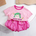 Girls' summer outfit  new style: baby girl short-sleeve, trendy and versatile shorts two-piece set - wholesale supply
