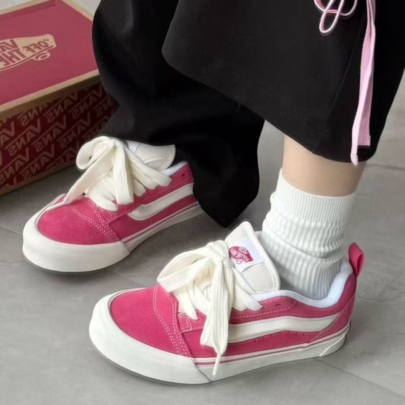 2025 Spring/Summer Scotland Striped Black Chubby Bread Shoes Low Heel Retro Versatile Ethnic Style Casual Board Shoes