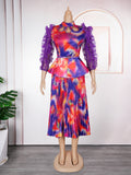 African  women's plus size cross-border printed dress new in stock fashion top and skirt two-piece set