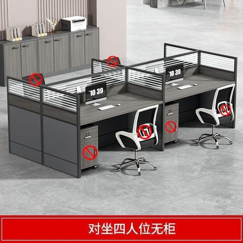 Office desk and chair set, staff workstation, desk, single/double desk, partitioned desk, soundproof desk - clearance sale