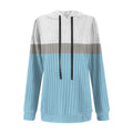 cross-border women's fashion color block warm knit pullover long sleeve hoodie top