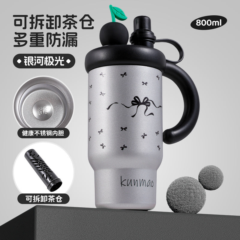Personalized internet celebrity giant thermos cup 316 stainless steel straw water cup good-looking large capacity car ice cup