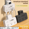 Us standard power strip, american plug adapter, us/canada converter, overload protection, ul/fcc certified, with clock