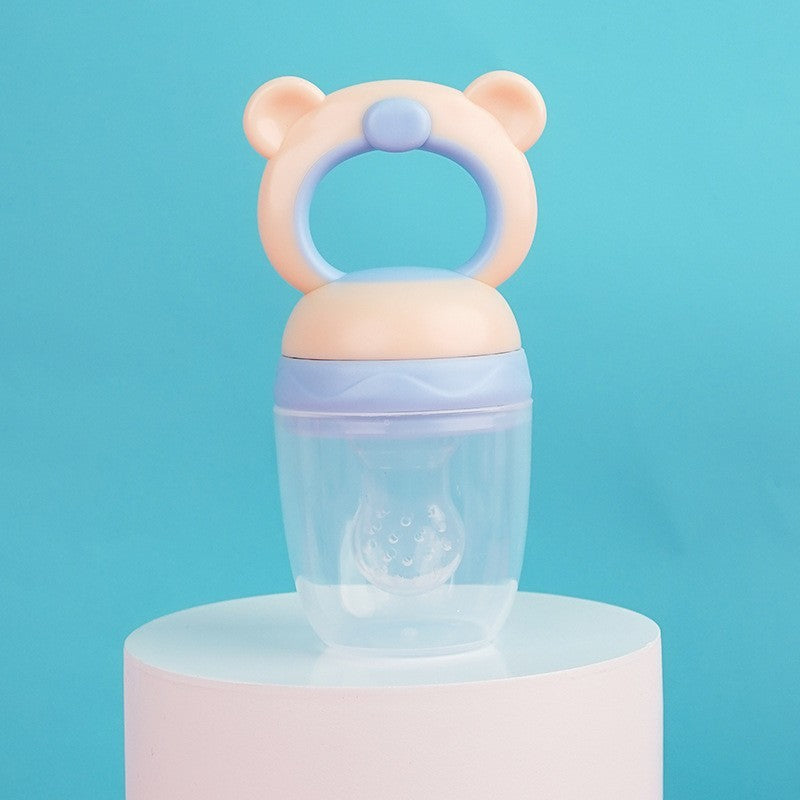 English card baby bite music fruit and vegetable music children's food grade mesh bag silicone pacifier bear shape baby