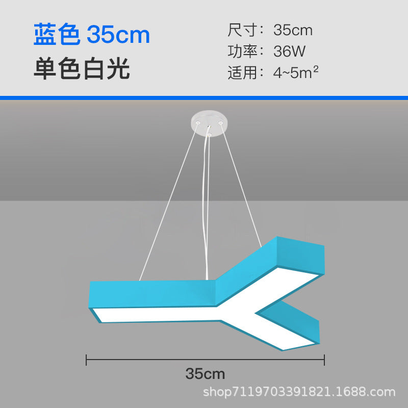 LED Kindergarten Classroom Corridor Y-shaped Light Children's Playground Color Hexagonal Lighting Dance Studio Modeling Chandelier