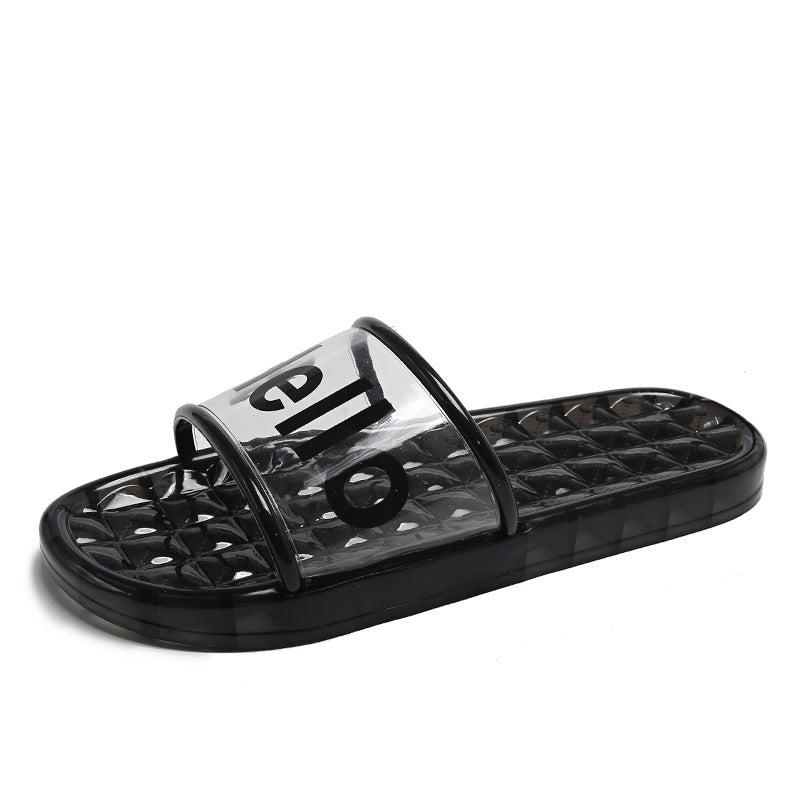 Trendy home transparent slippers women's summer new indoor anti-slip bath bathroom crystal slippers