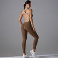 New arrival sling beautiful back yoga wear jumpsuit peach butt lift tight running jumpsuit quick-drying sports jumpsuit