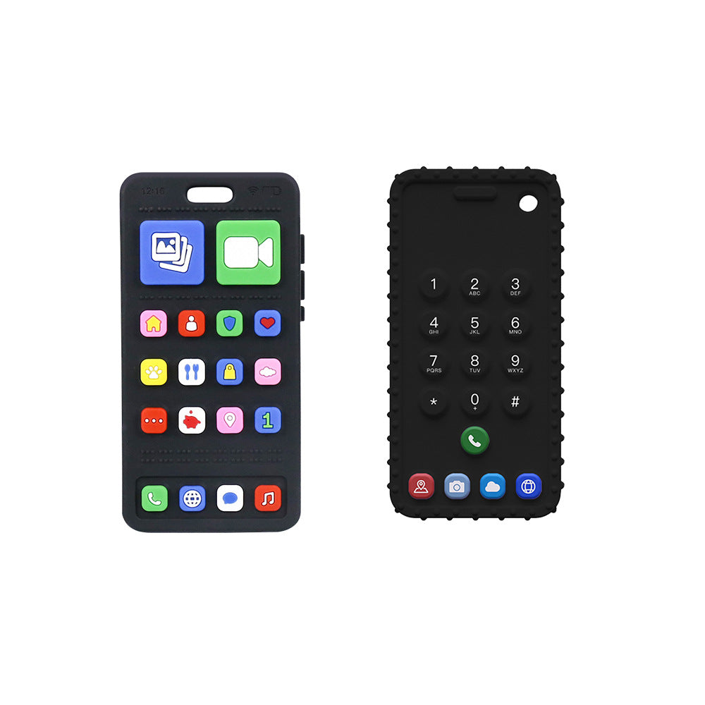 Cross-border color pressing mobile phone toothpaste baby food grade boiled anti-eating hand biting glue tooth grinding stick baby toothpaste