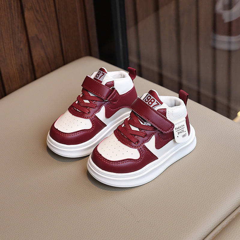 Kids' athletic shoes -  spring/autumn collection: boys' high-top sneakers, toddler & baby soft-soled non-slip shoes, girls' white sneakers
