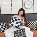 Multifunctional pillow quilt two-in-one scandinavian black and white checkerboard grids car cushion quilt office lunch break air-conditioning quilt