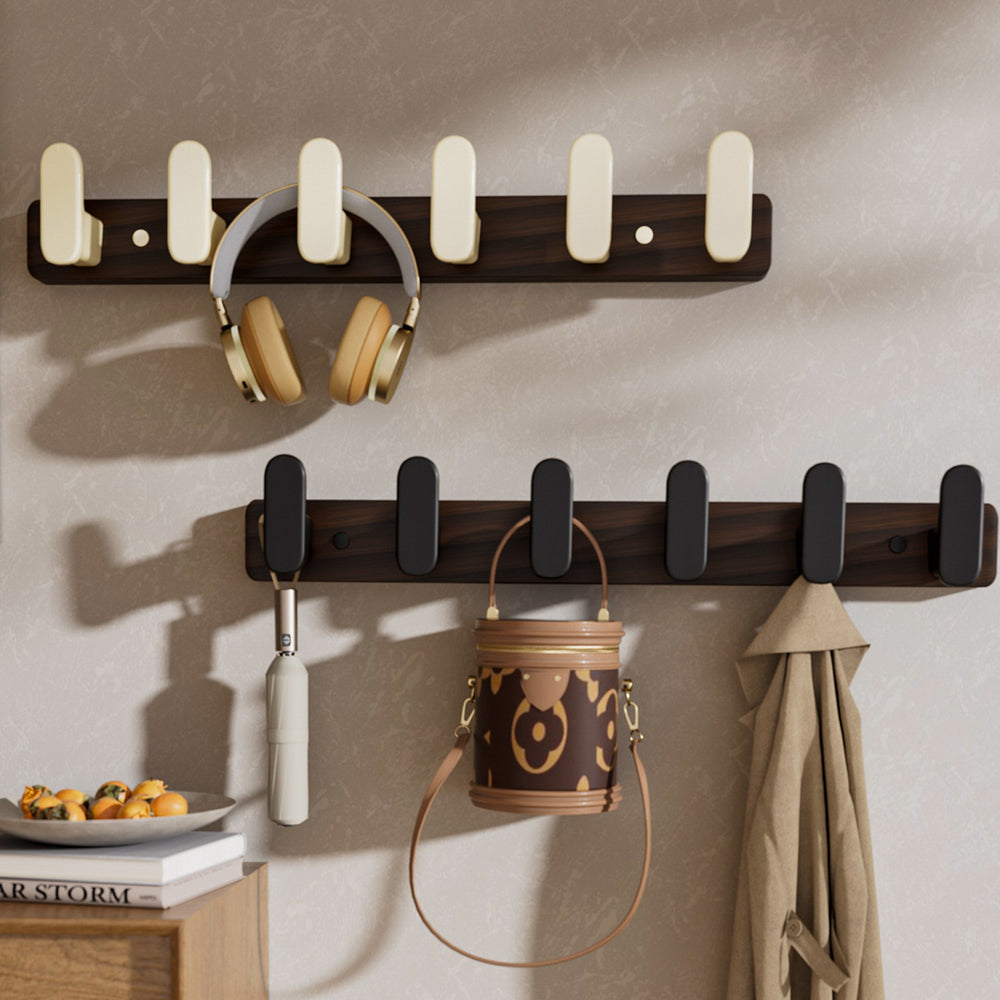 Walnut wood hook - no drilling required, over-the-door coat and hat hook, wall-mounted fixed clothes hook, entryway coat rack