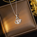 [titanium steel] cross-border popular fashion full diamond swan necklace for women niche style inlaid with zirconium exquisite light luxury sweater chain jewelry