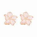 European and american cross-border sweet alloy enamel flower earrings - women's stylish, versatile, vacation-inspired leaf stud earrings wholesale