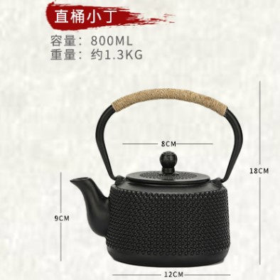 Iron kettle small ding cast iron teapot wholesale stove tea pot retro japanese style water kettle tea set suit wholesale
