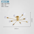 wholesale creative bedroom multi-head ceiling lamp scandinaviancasual iron art dining room living room study golden ceiling lamp