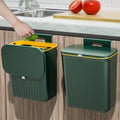 Kitchen trash can wall-mounted for home with lid flip-top cabinet door kitchen waste special bathroom toilet large storage