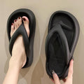 2024new arrival stepping on shit touching flip flops summer women's fashion popularins thick bottom non-slip beach shoes for outdoor wear wholesale