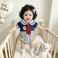 Summer baby girl romper, summer thin striped bodysuit, newborn fashion summer outfit
