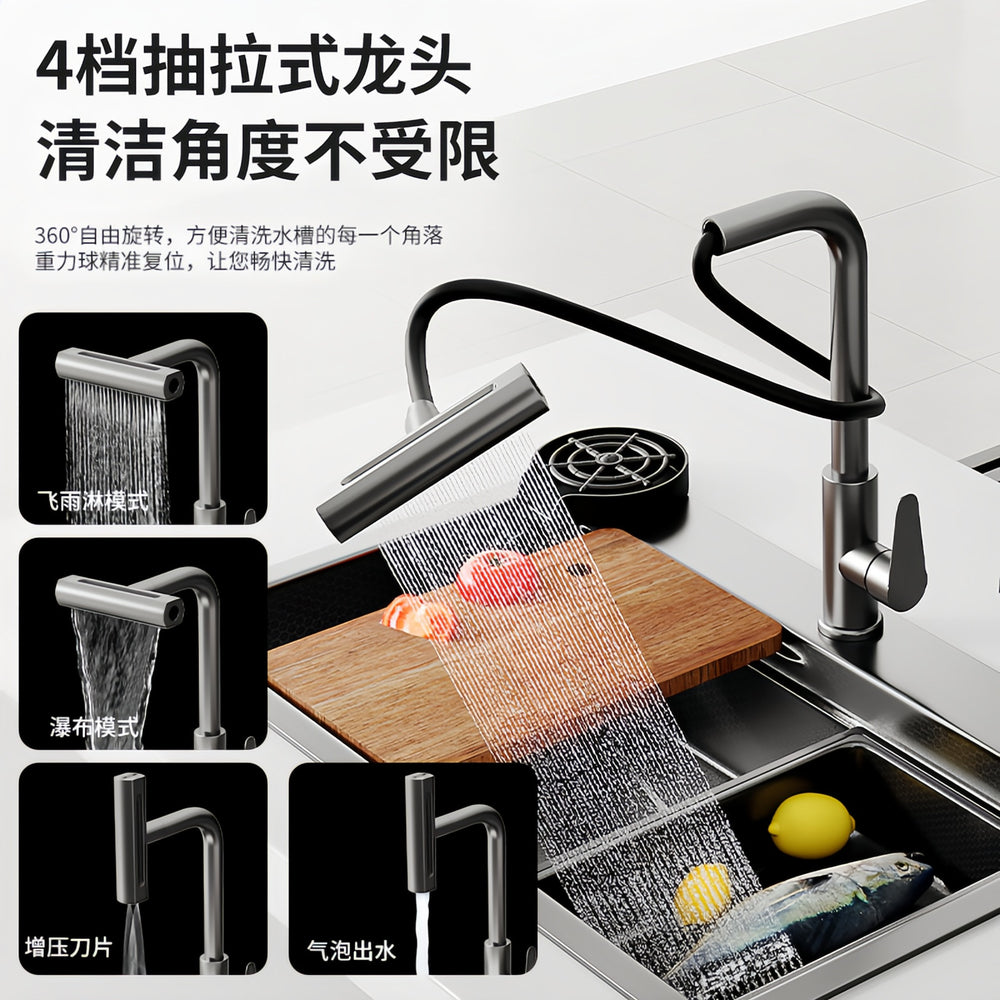 kitchen sink large single slot sus304 stainless steel nano handmade vegetable basin dishwashing sink countertop basin for home