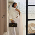 European and american cross-border women's clothing  summer new arrival: elegant long shawl top and high-waisted straight-leg pants set